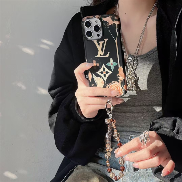 ルイヴィトン iPhoneケース ビーズ モノグラム Louis Vuitton アイフォン16ケース 人気ブランド 女性 30代 スマホケースiphone15/14 おしゃれ チェーン アイホンケース 高級 - Image 3