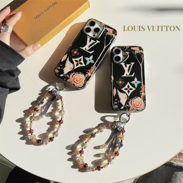 ルイヴィトン iPhoneケース ビーズ モノグラム Louis Vuitton アイフォン16ケース 人気ブランド 女性 30代 スマホケースiphone15/14 おしゃれ チェーン アイホンケース 高級