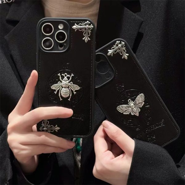 クロムハーツ iPhone16/16proケース CHROME HEARTS おしゃれ iphone14/13pro ケース ハイブランド メンズ スマホケースiphone かっこいい チャーム付き - Image 6