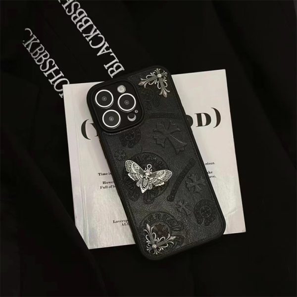 クロムハーツ iPhone16/16proケース CHROME HEARTS おしゃれ iphone14/13pro ケース ハイブランド メンズ スマホケースiphone かっこいい チャーム付き - Image 5