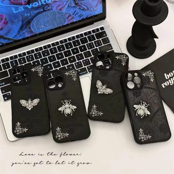 クロムハーツ iPhone16/16proケース CHROME HEARTS おしゃれ iphone14/13pro ケース ハイブランド メンズ スマホケースiphone かっこいい チャーム付き - Image 2