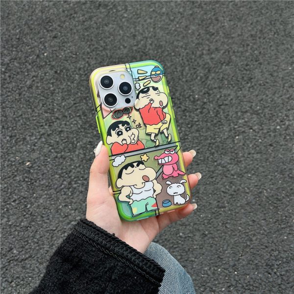 クレヨンしんちゃん iphone16/16pro ケース 可愛い CRAYON ブランド しんちゃん キャラクター iPhone15/14 ケース 人気 レーザー アイフォン13 ケース アクリル 耐衝撃 保護 - Image 5